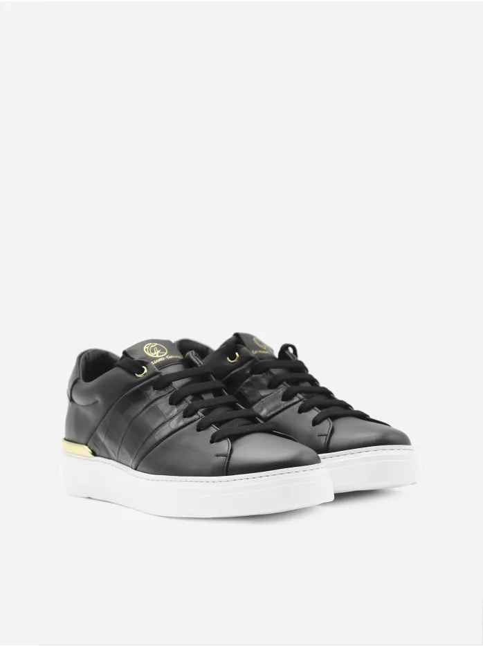 SNEAKERS KING1 IN PELLE CON INSERTO EFFETTO COCCODRILLO