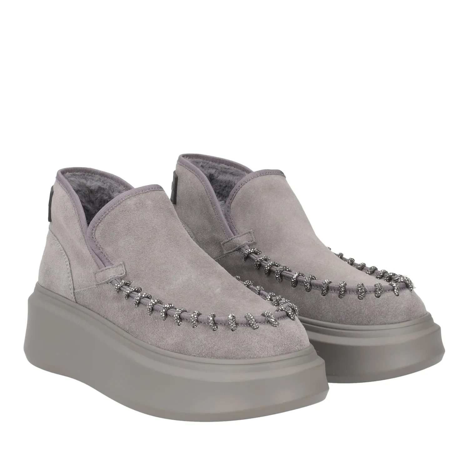     STIVALETTO BERGEN IN PELLE CON GLITTER COLORE GRIGIO SCURO  
