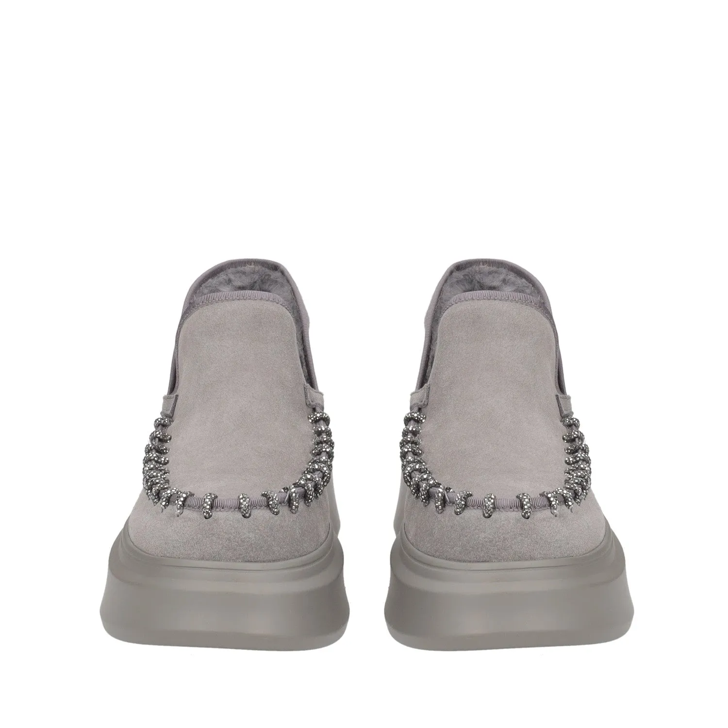     STIVALETTO BERGEN IN PELLE CON GLITTER COLORE GRIGIO SCURO  