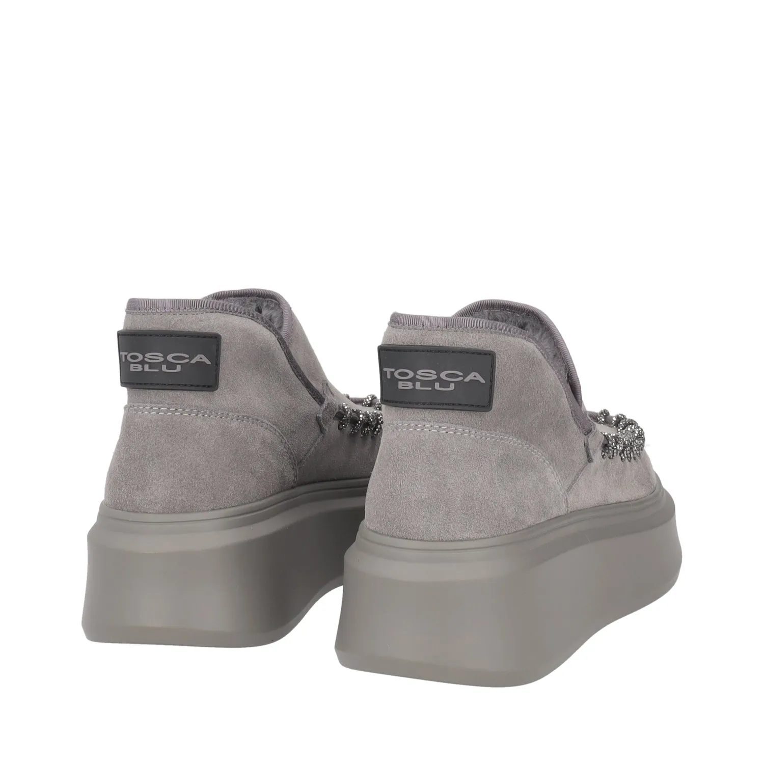     STIVALETTO BERGEN IN PELLE CON GLITTER COLORE GRIGIO SCURO  