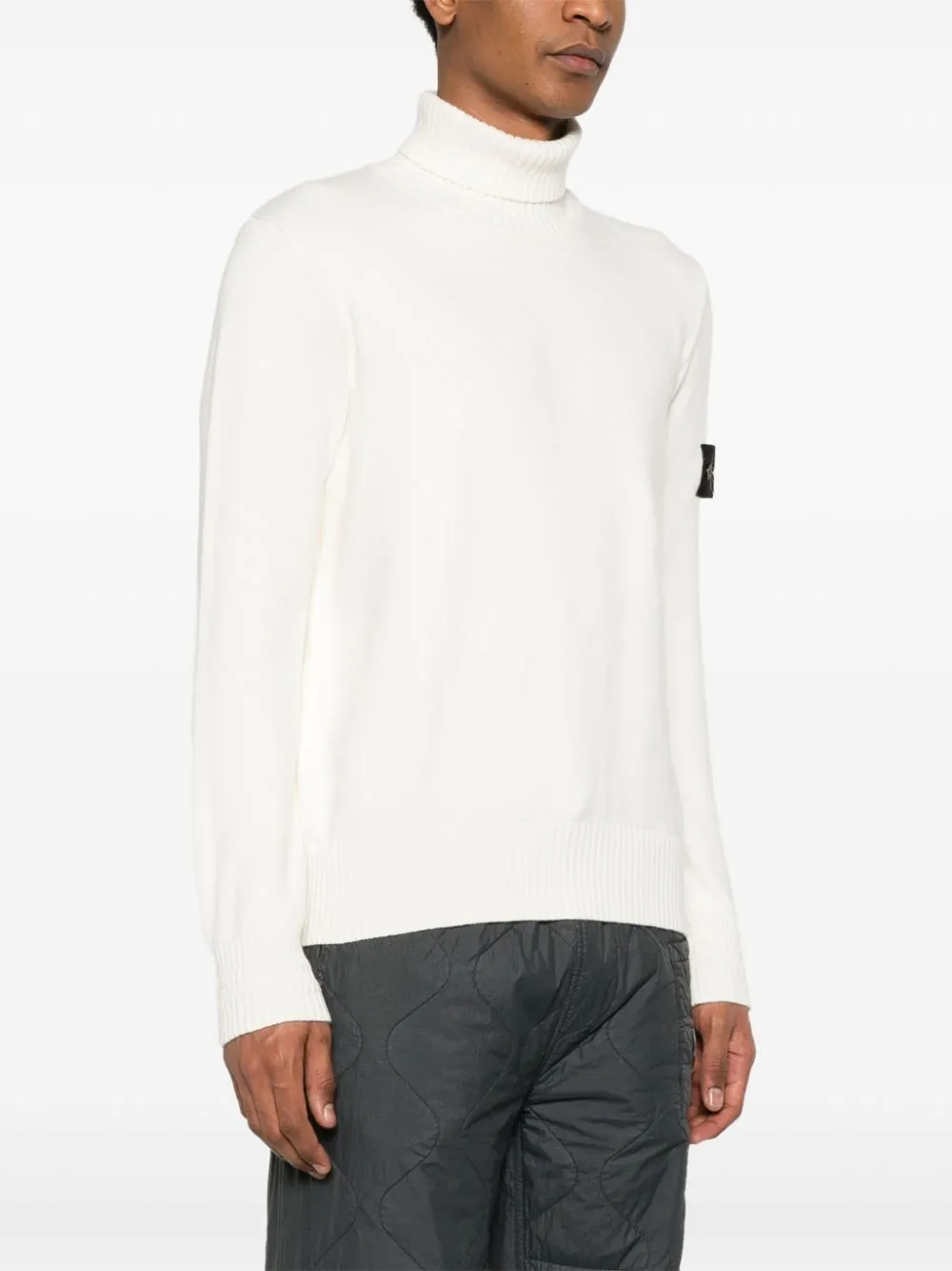 Stone Island-Felpa con applicazione Compass