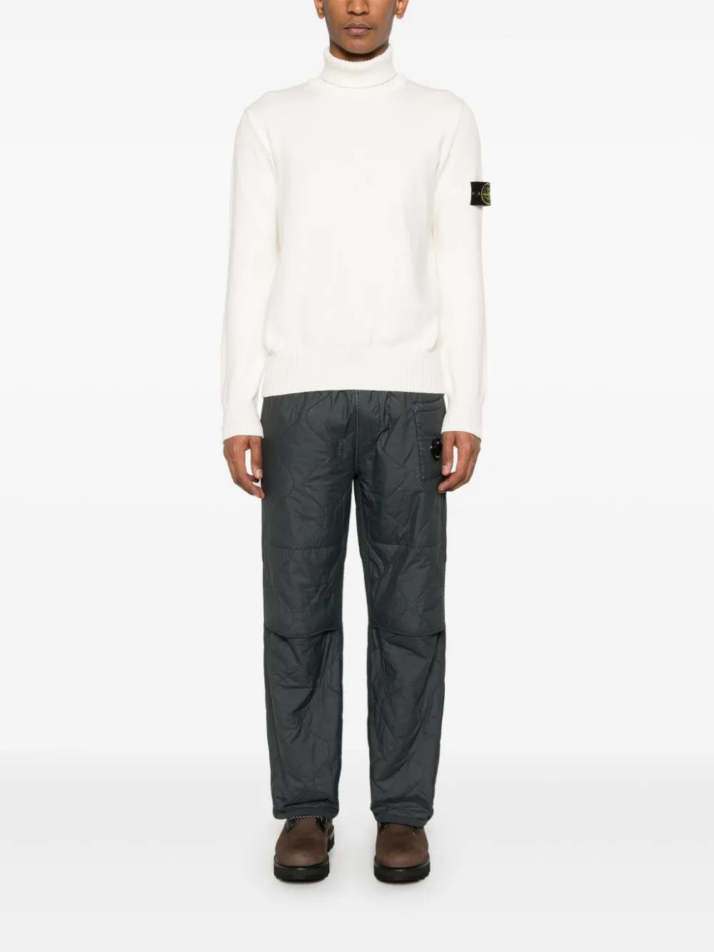 Stone Island-Felpa con applicazione Compass