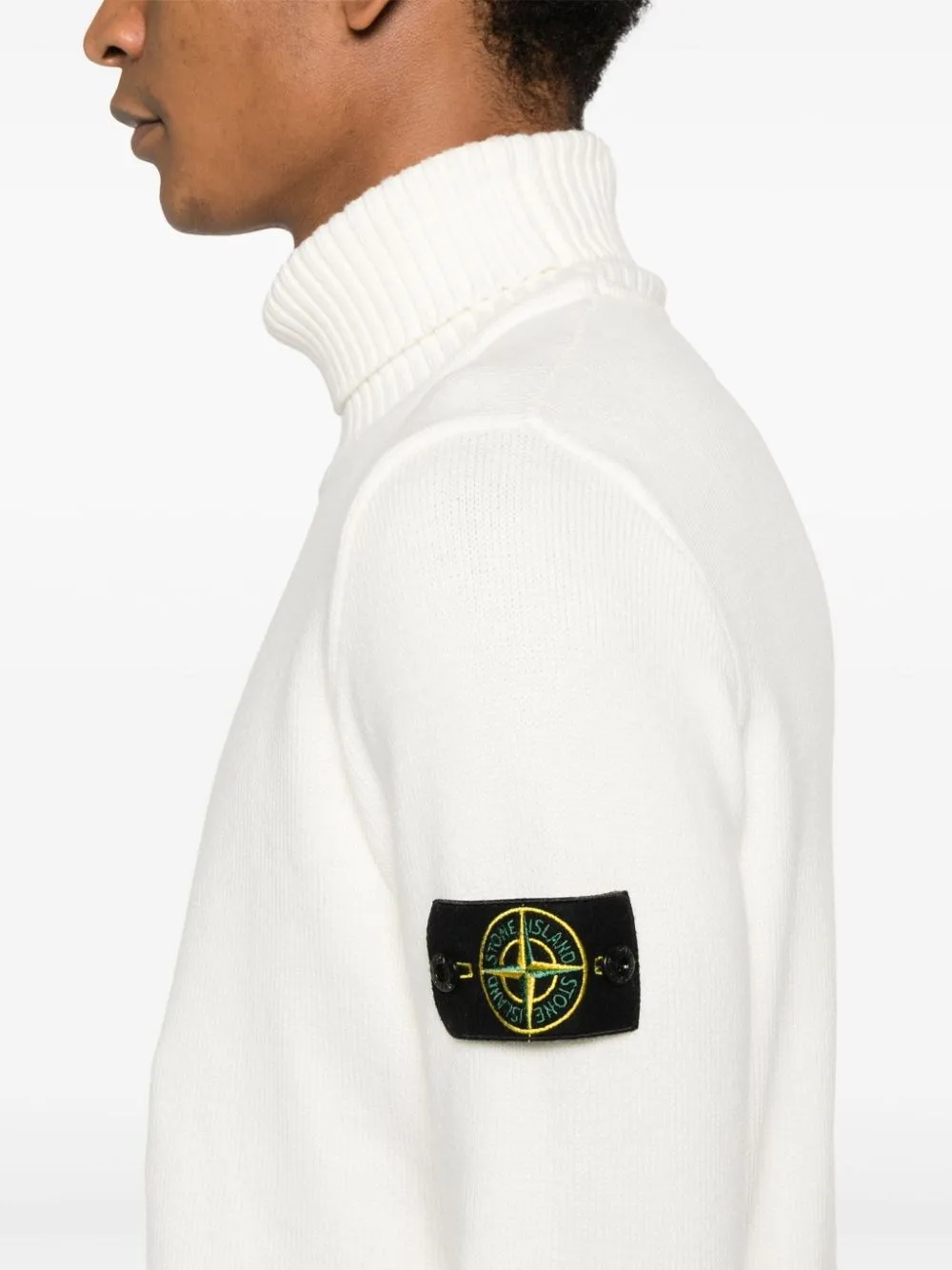 Stone Island-Felpa con applicazione Compass