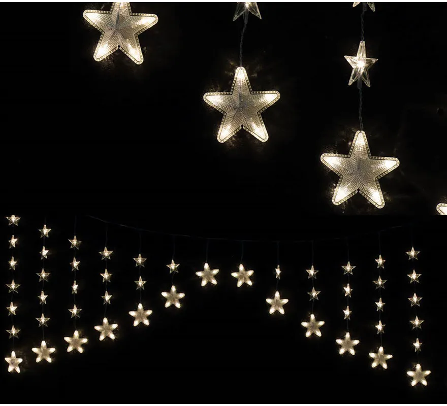 Tenda Stelle 136 Led Bianco Caldo 150 x