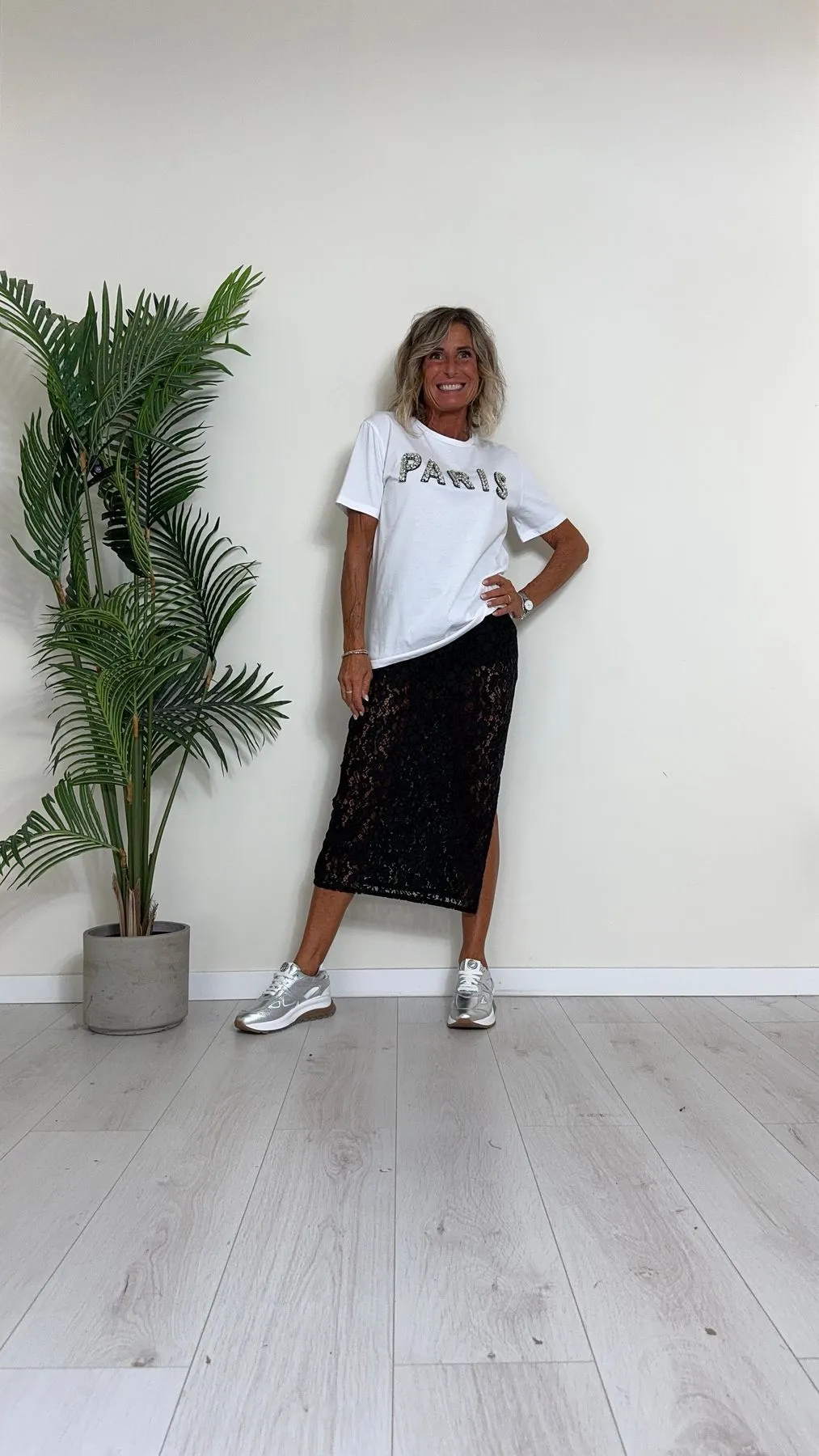 TENSIONE IN - 34734 - T-SHIRT PARIS+ STRASS