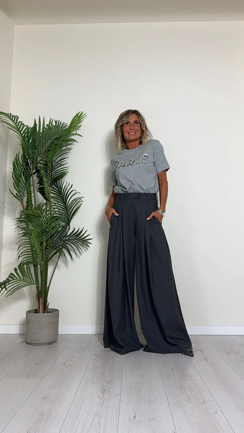TENSIONE IN - 34734 - T-SHIRT PARIS+ STRASS