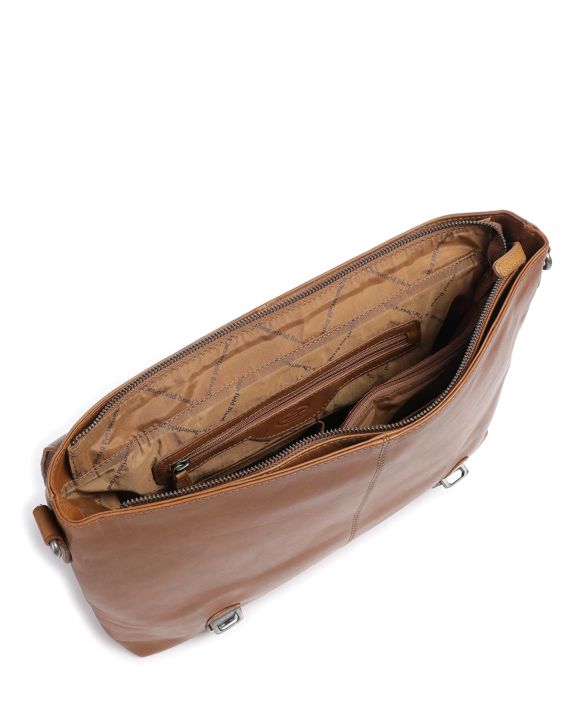  The Chesterfield Brand Jules Cartella 12″ pelle di vacchetta pull-up cognac  