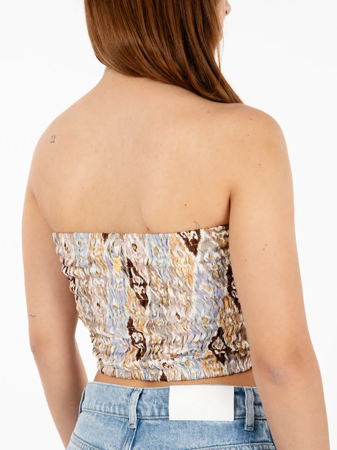 Top a fascia lilla / multicolor