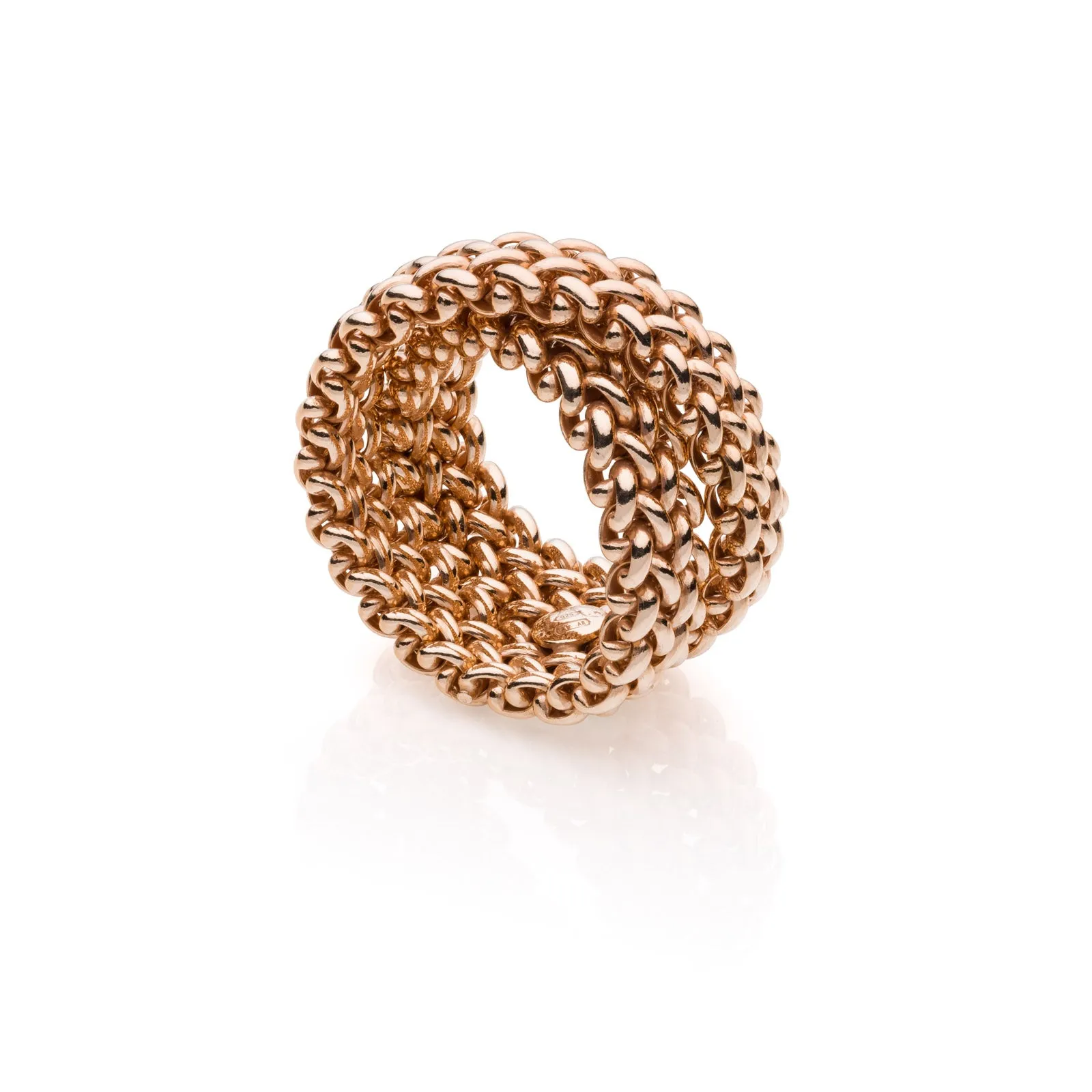 UNOAERRE | Anello in Argento Rosa ad Intreccio