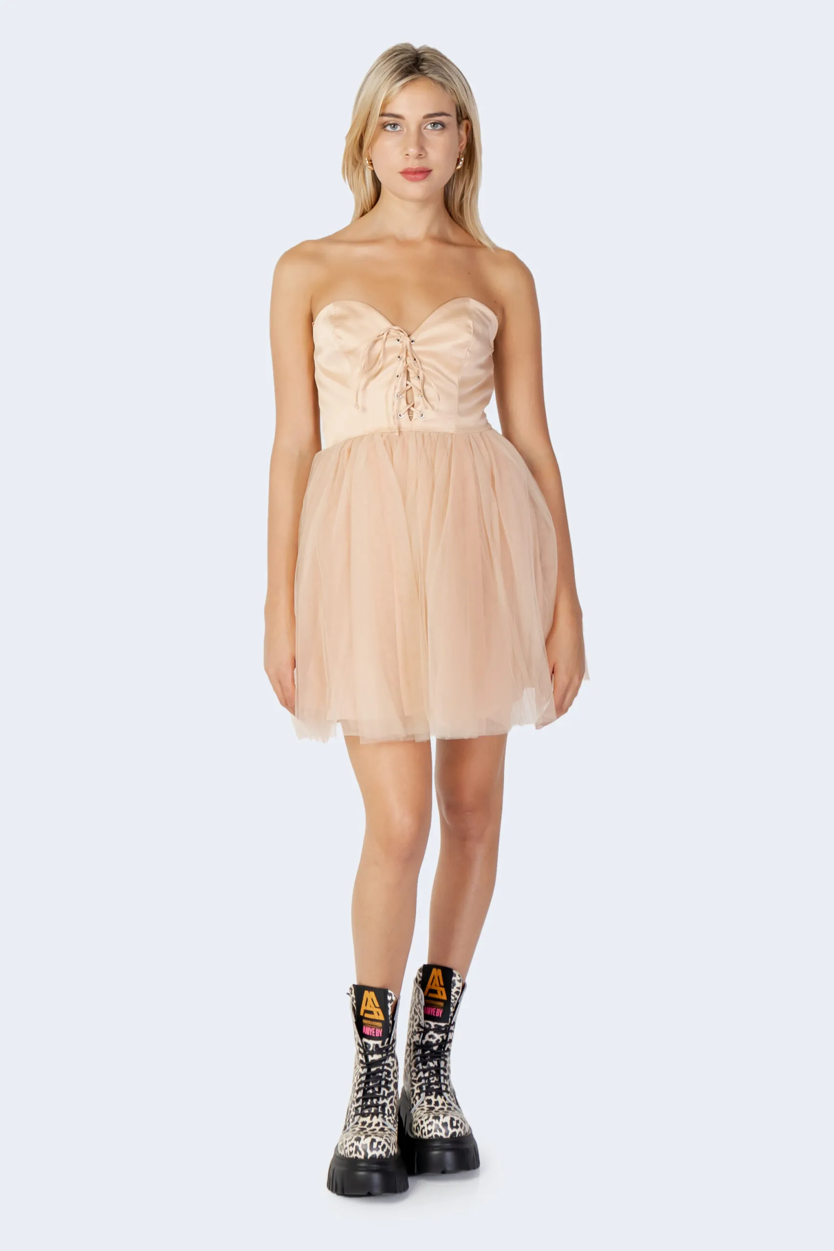 Vestito corto Aniye By bustier dress dorah Rosa Cipria
