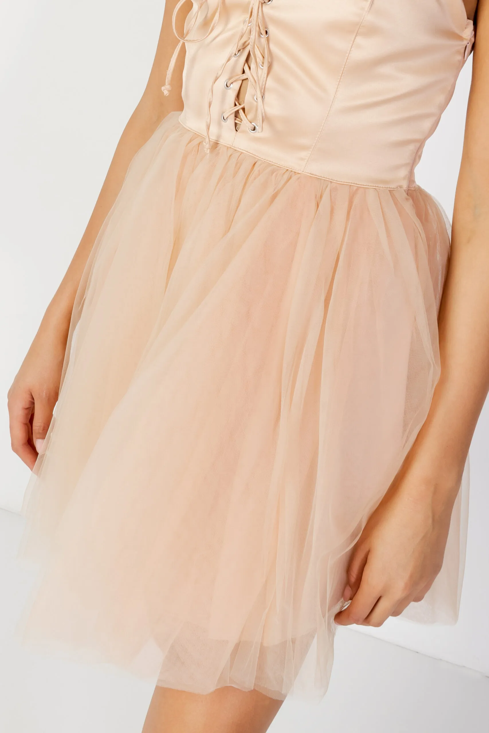 Vestito corto Aniye By bustier dress dorah Rosa Cipria